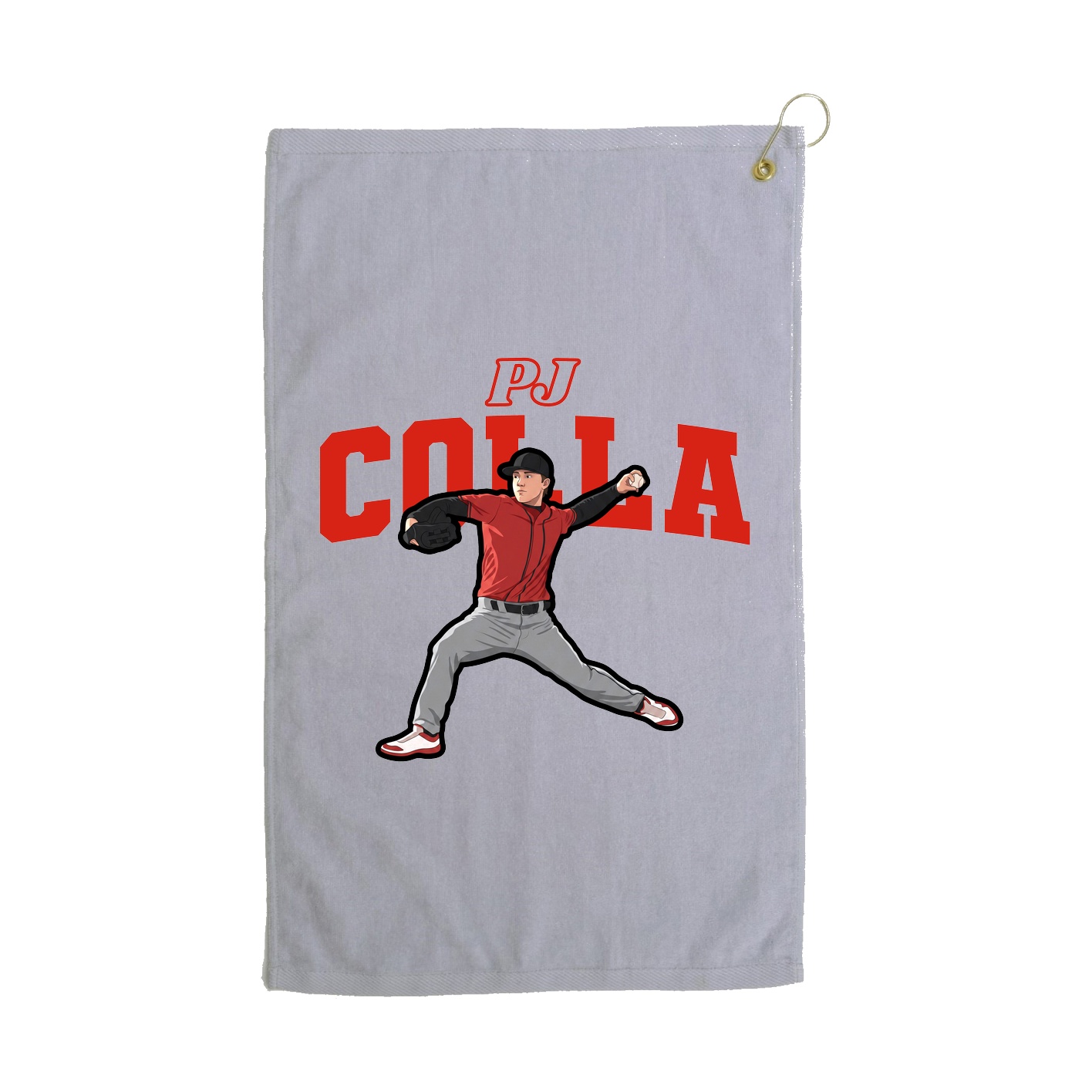 Golf Towel — Name Arch in Grey
