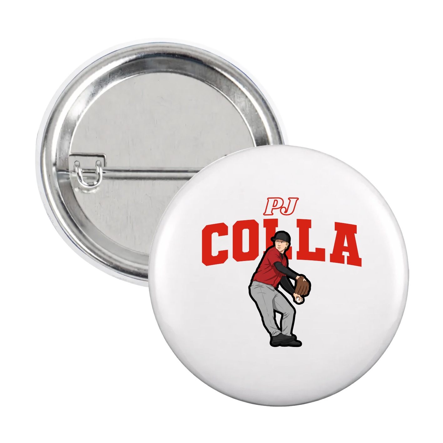 Game Day Button — Name Arch in White