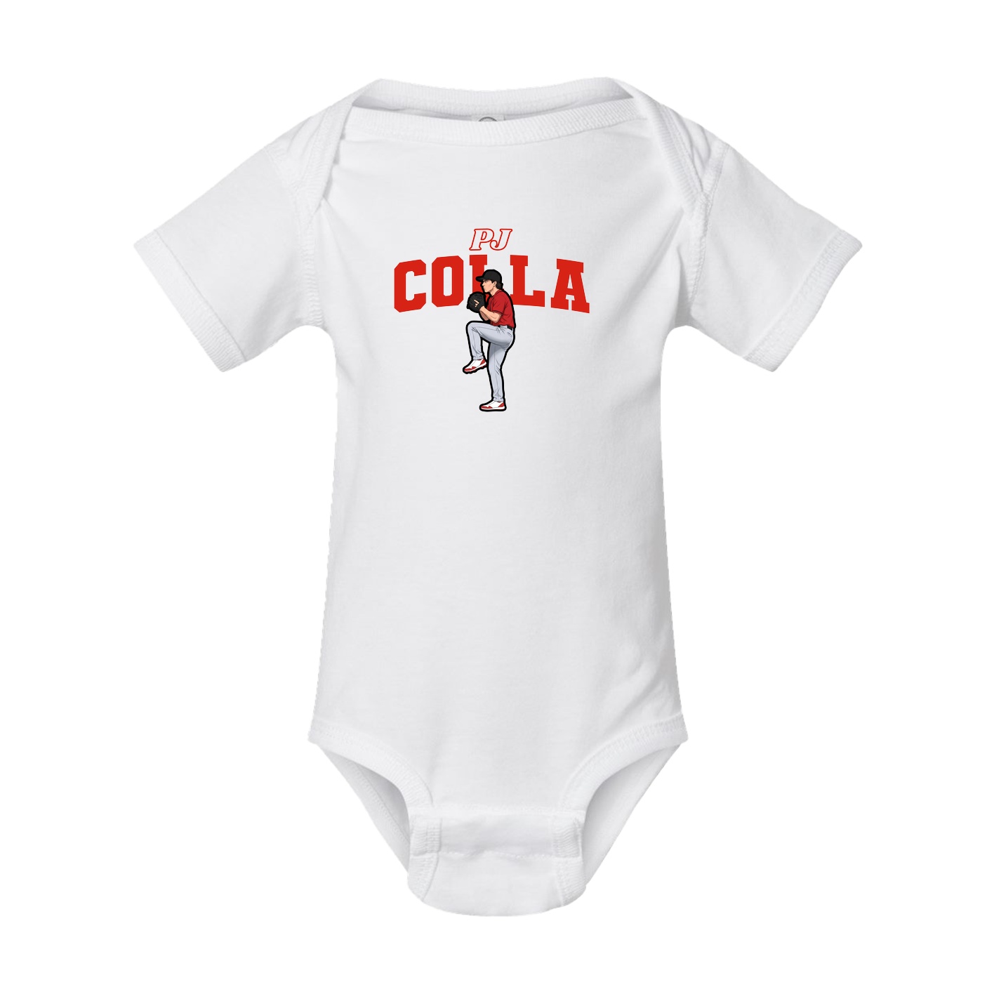 Baby Onesie — Name Arch in White