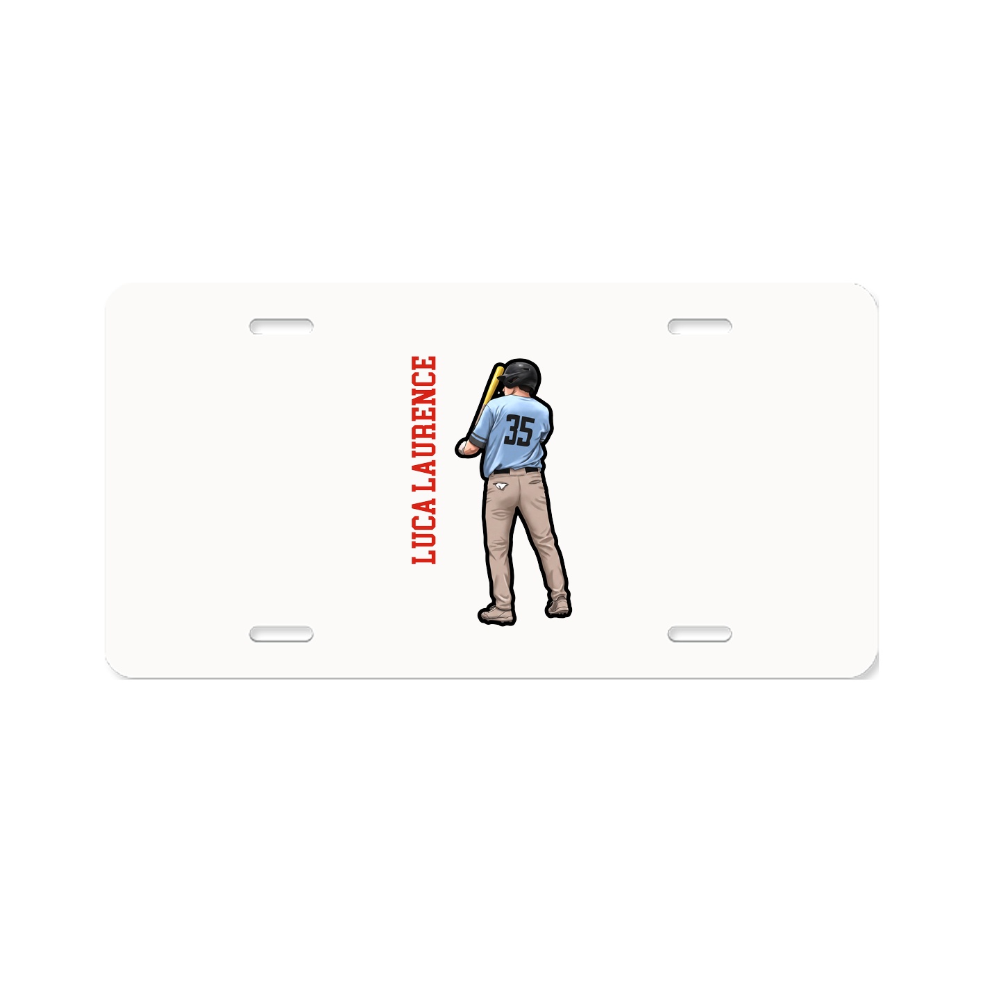 License Plate — Name Vertical in Classic