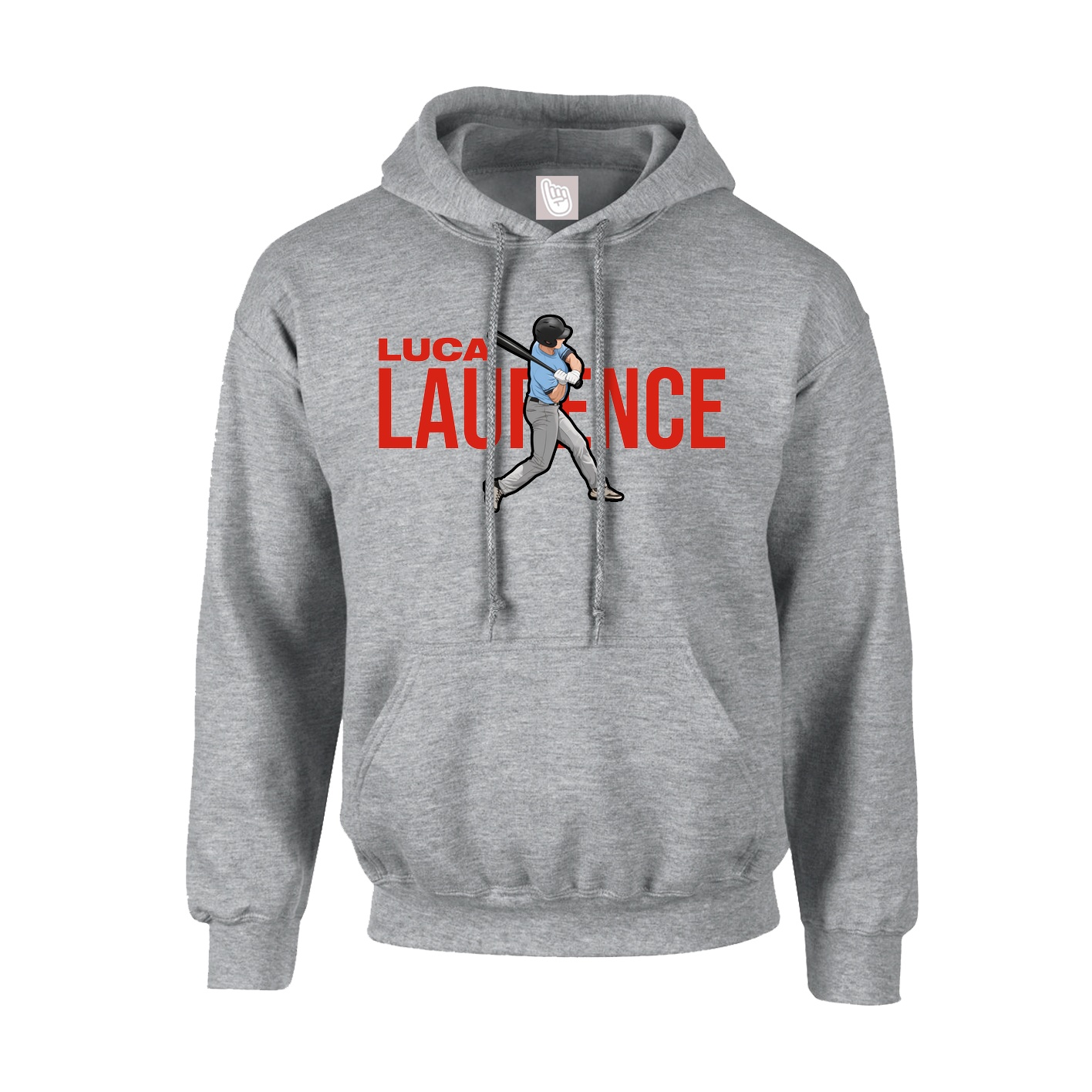 Hoodie — Player Name in Grey