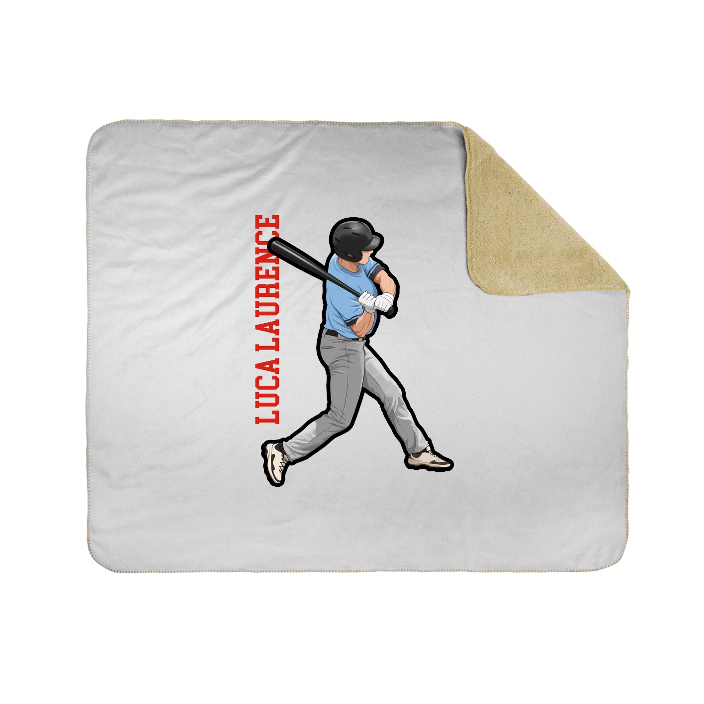 Throw Blanket — Name Vertical in White