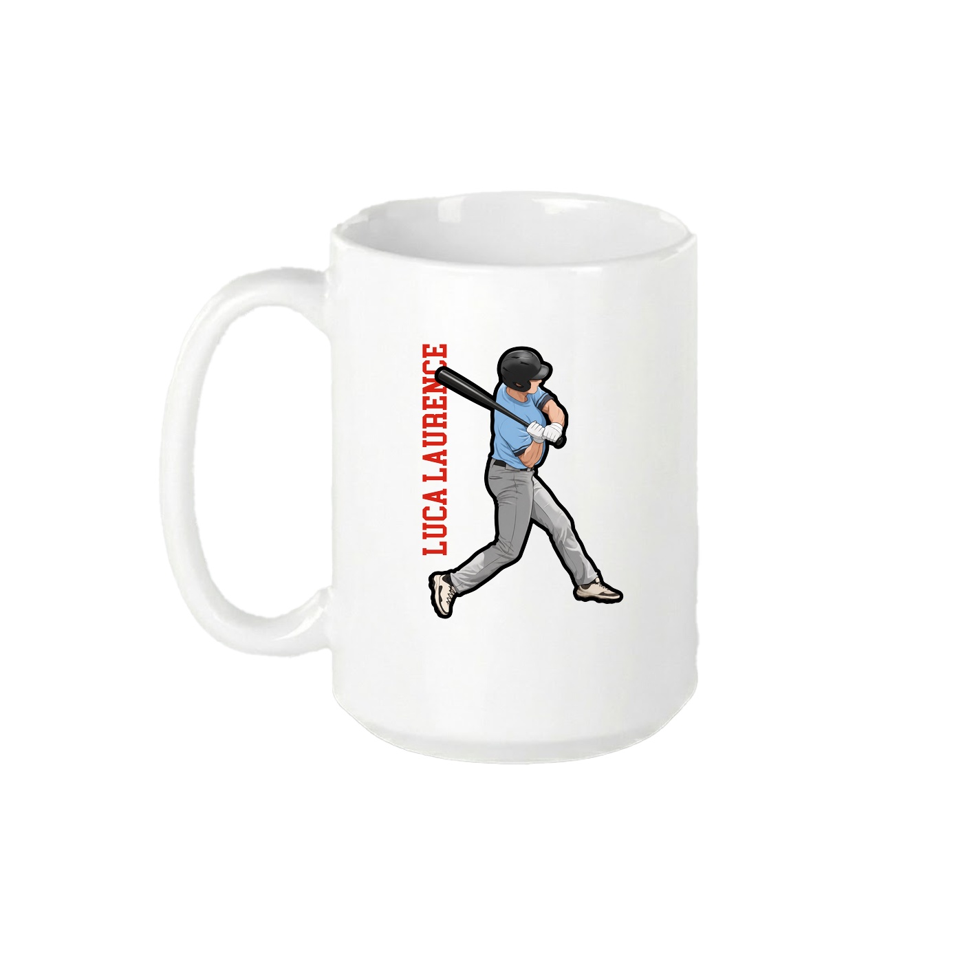 15oz Coffee Mug — Name Vertical in White