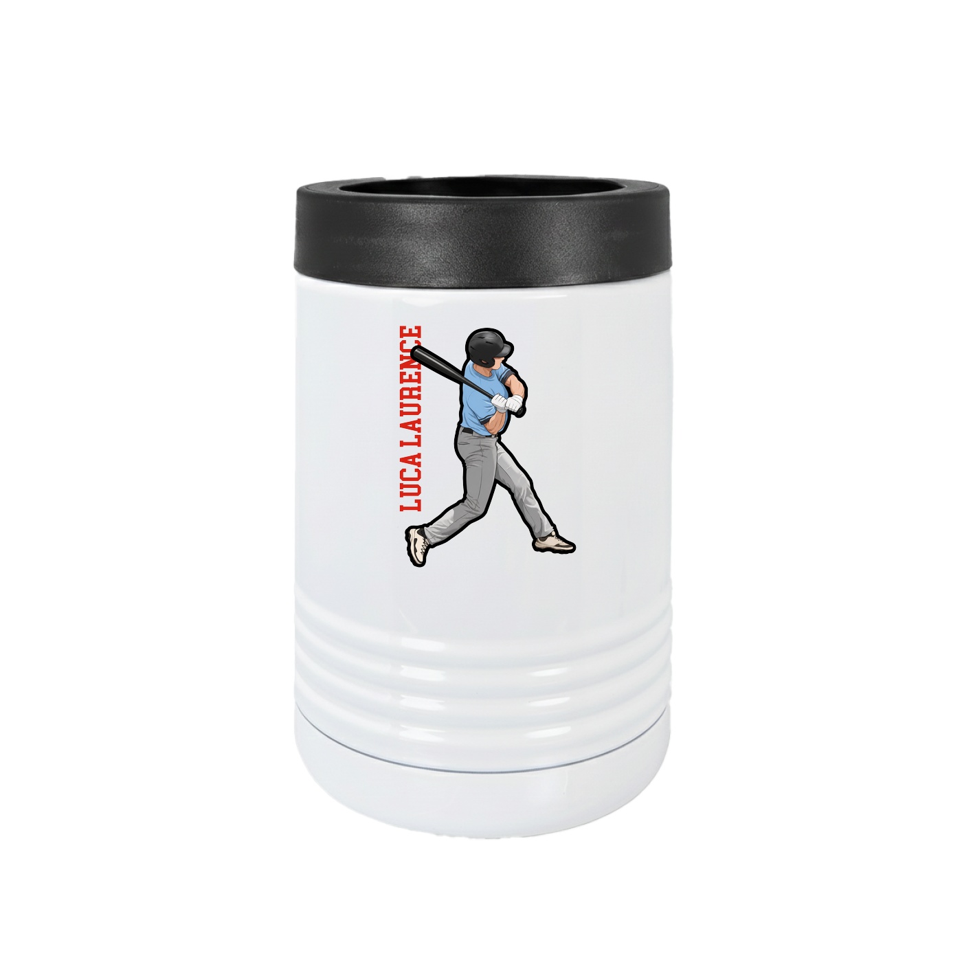 Beverage Holder — Name Vertical in White