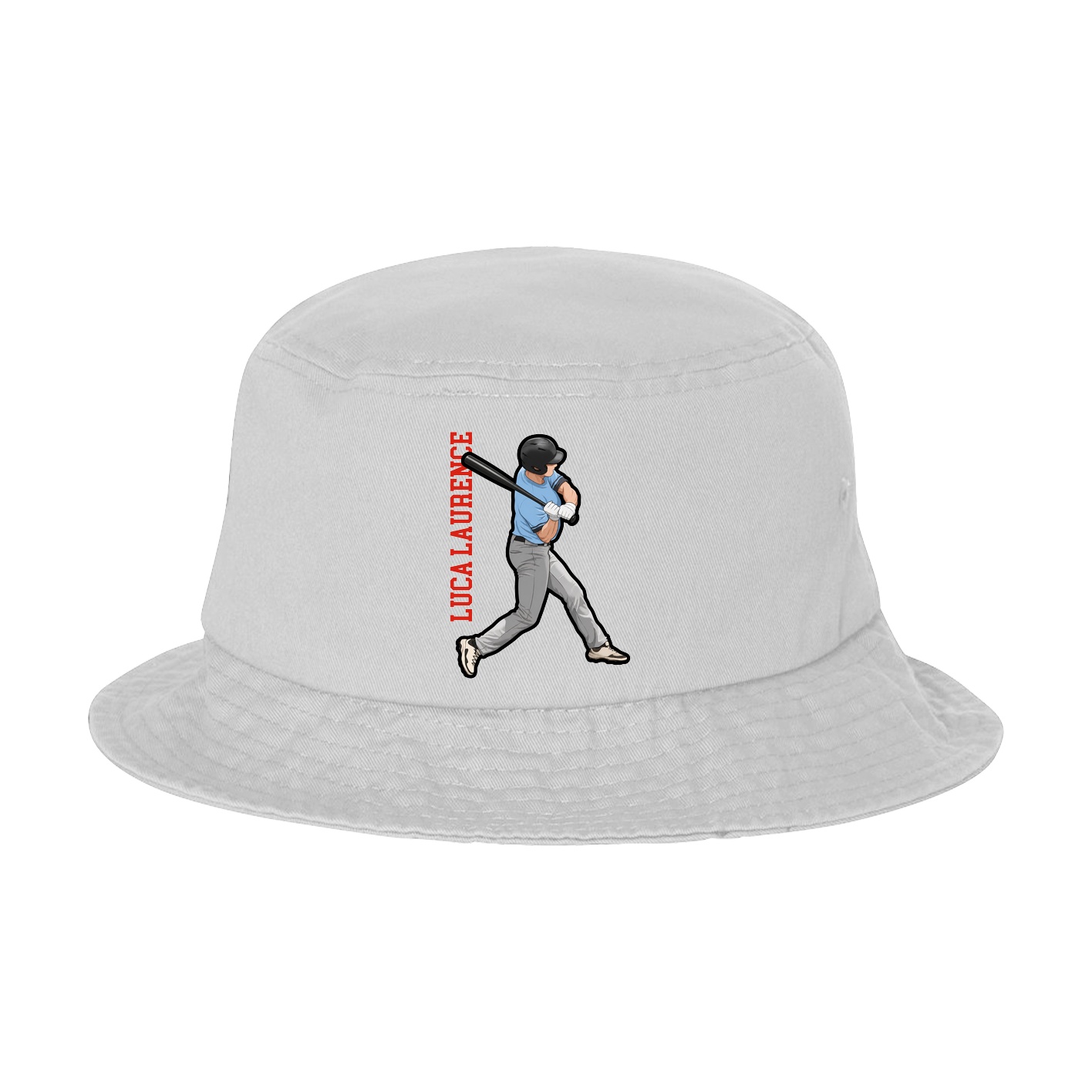 Bucket Cap — Name Vertical in White