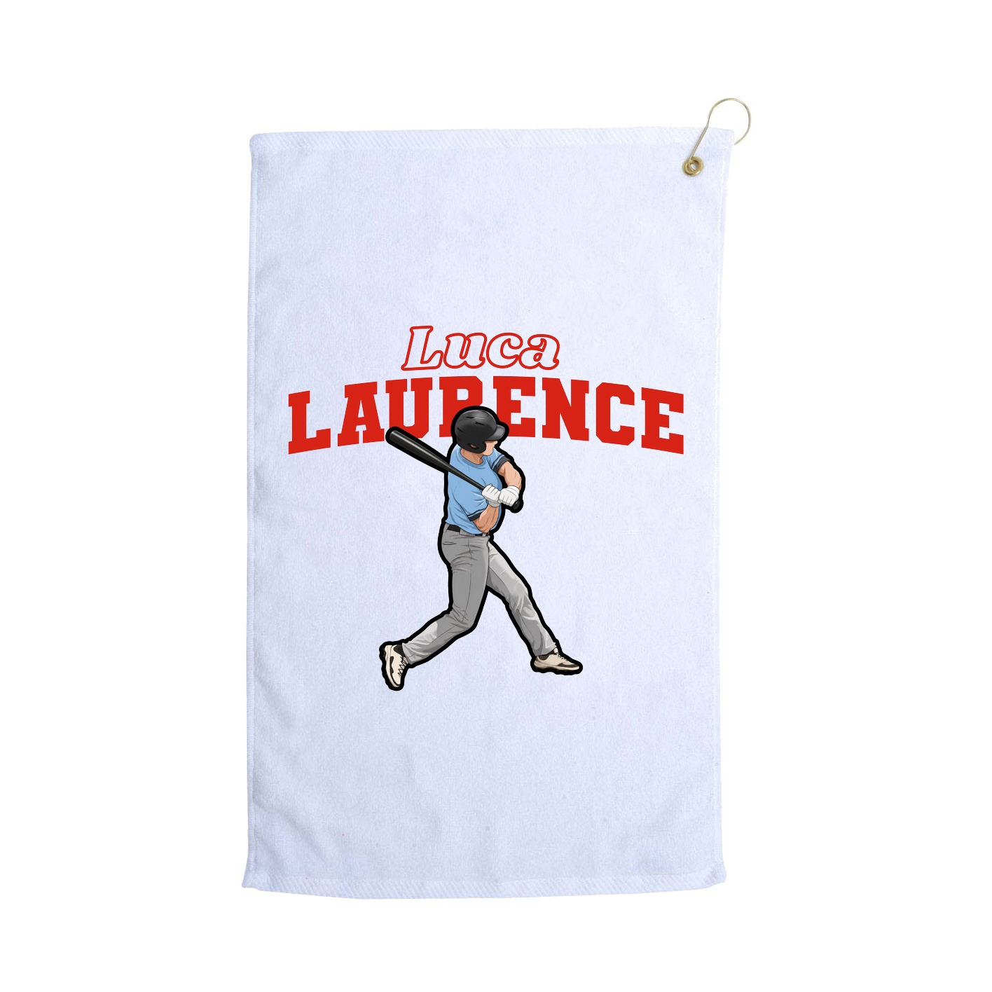 Golf Towel — Name Arch in White
