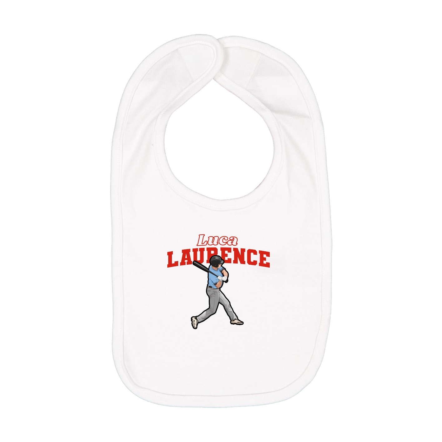 Infant Bib — Name Arch in White