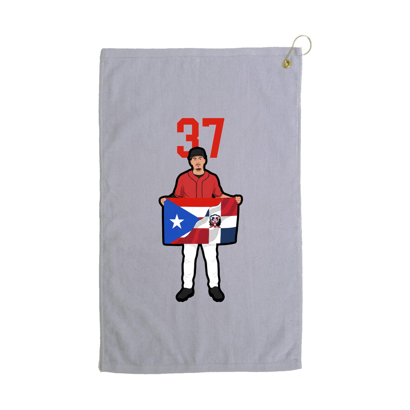 Golf Towel — Number Top in Grey