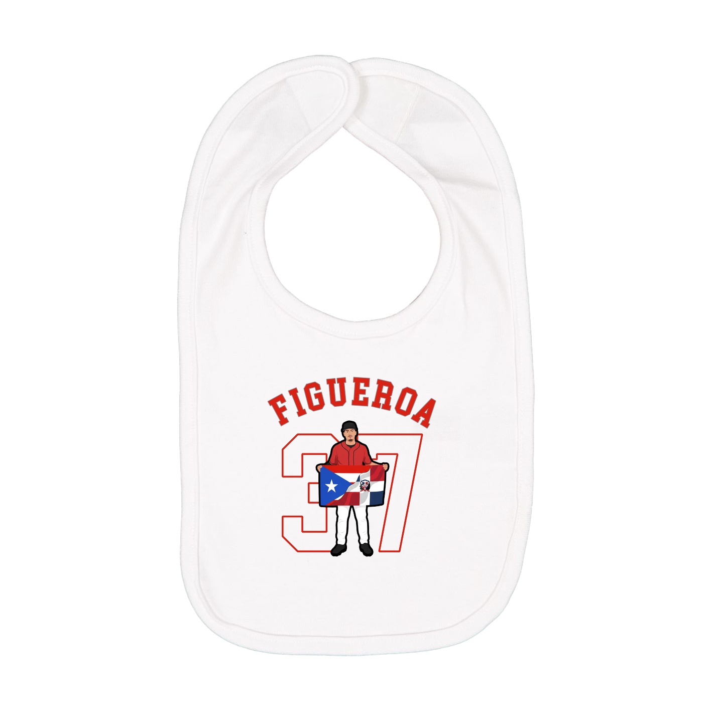 Infant Bib — Shirsey Arch in White