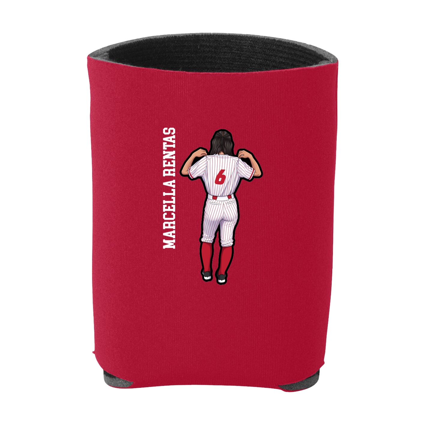 Can Holder — Name Vertical in Red