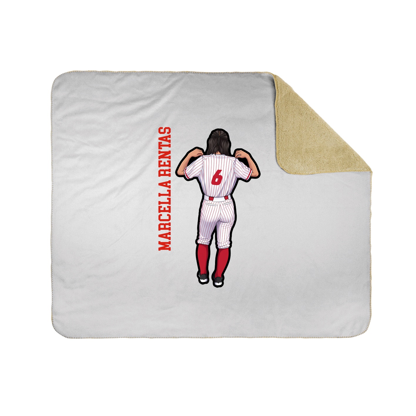 Throw Blanket — Name Vertical in White