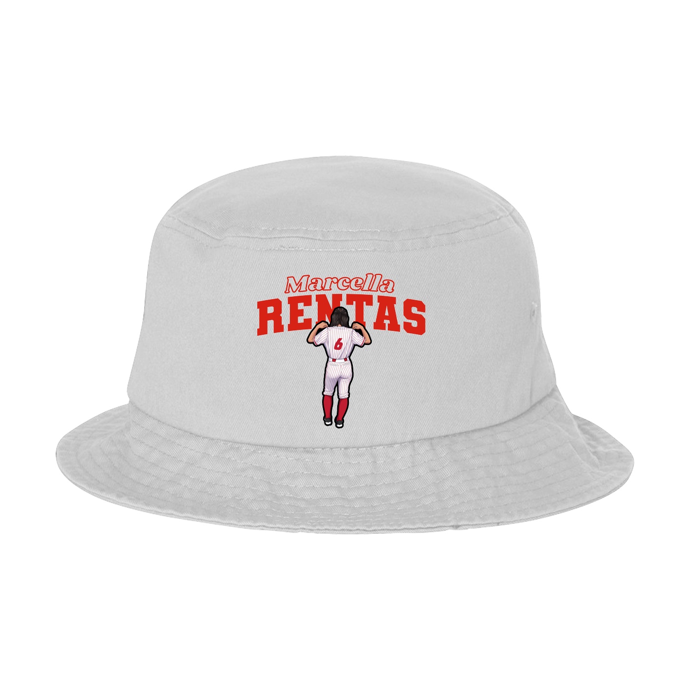 Bucket Cap — Name Arch in White