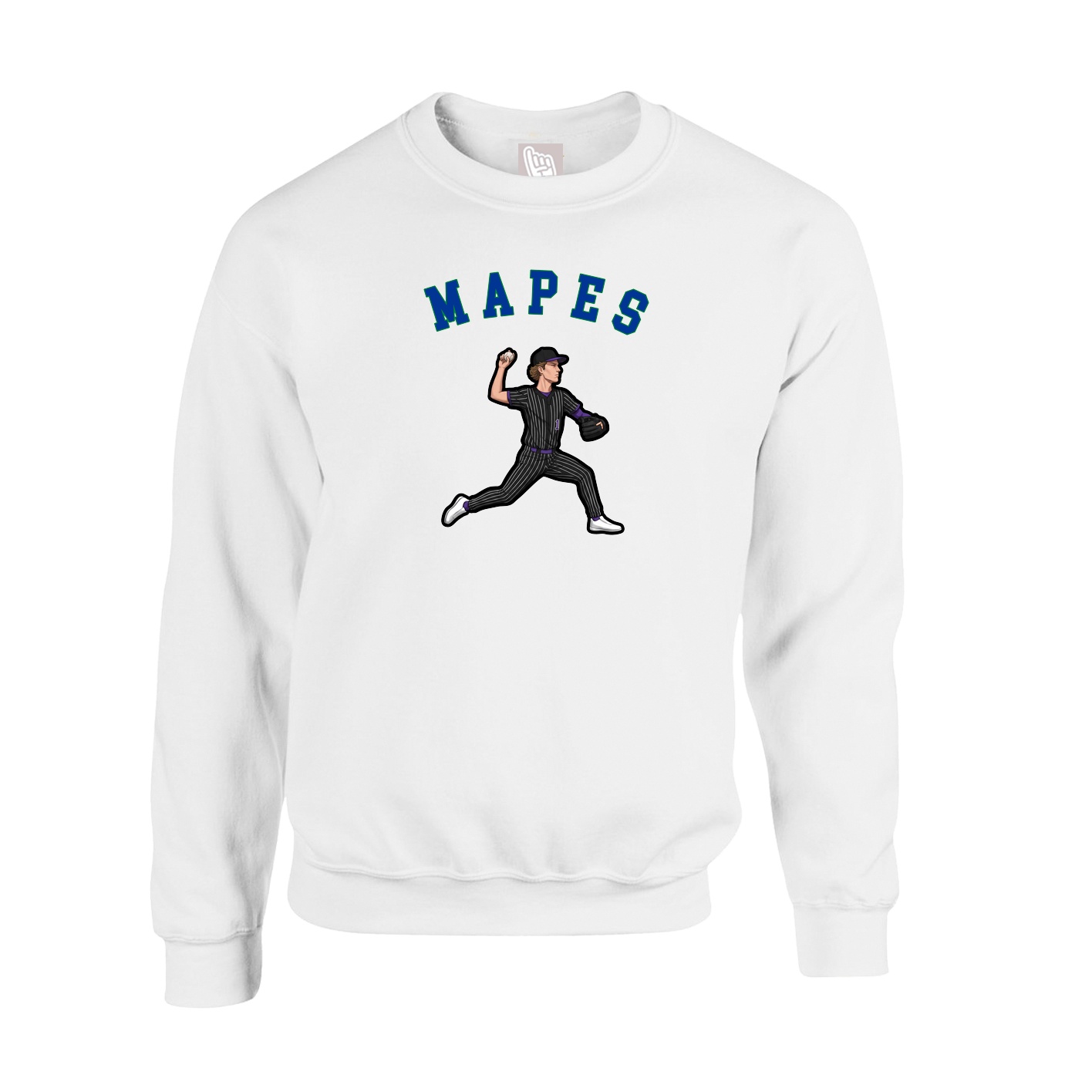 Fleece Crew — Shirsey Arch in White