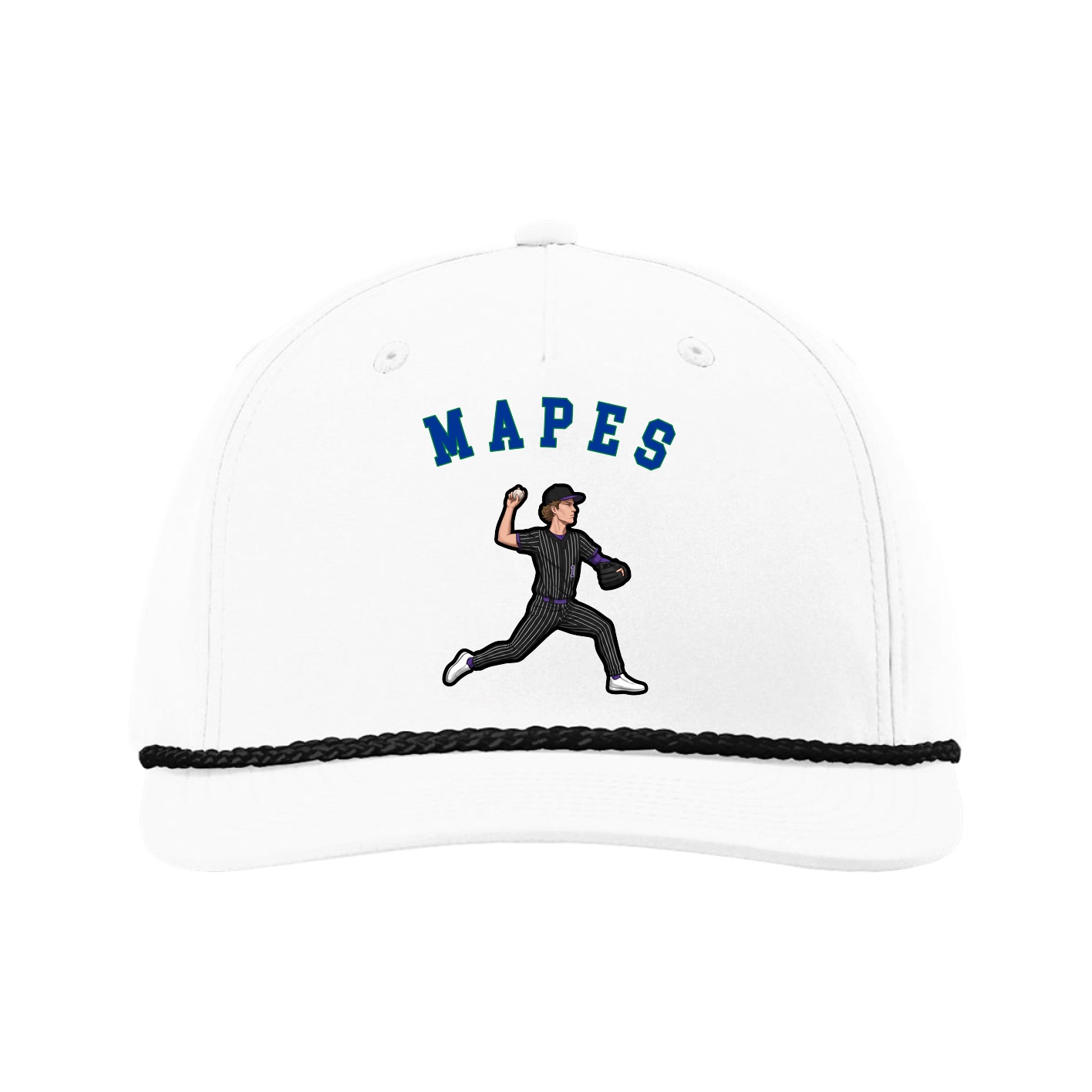 Five-Panel Classic Rope Cap — Shirsey Arch in White