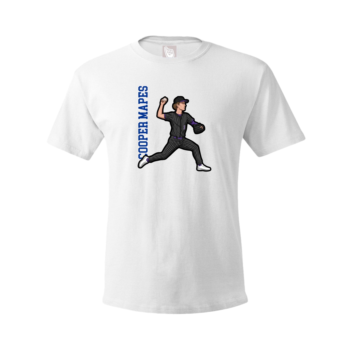 Tee — Name Vertical in White
