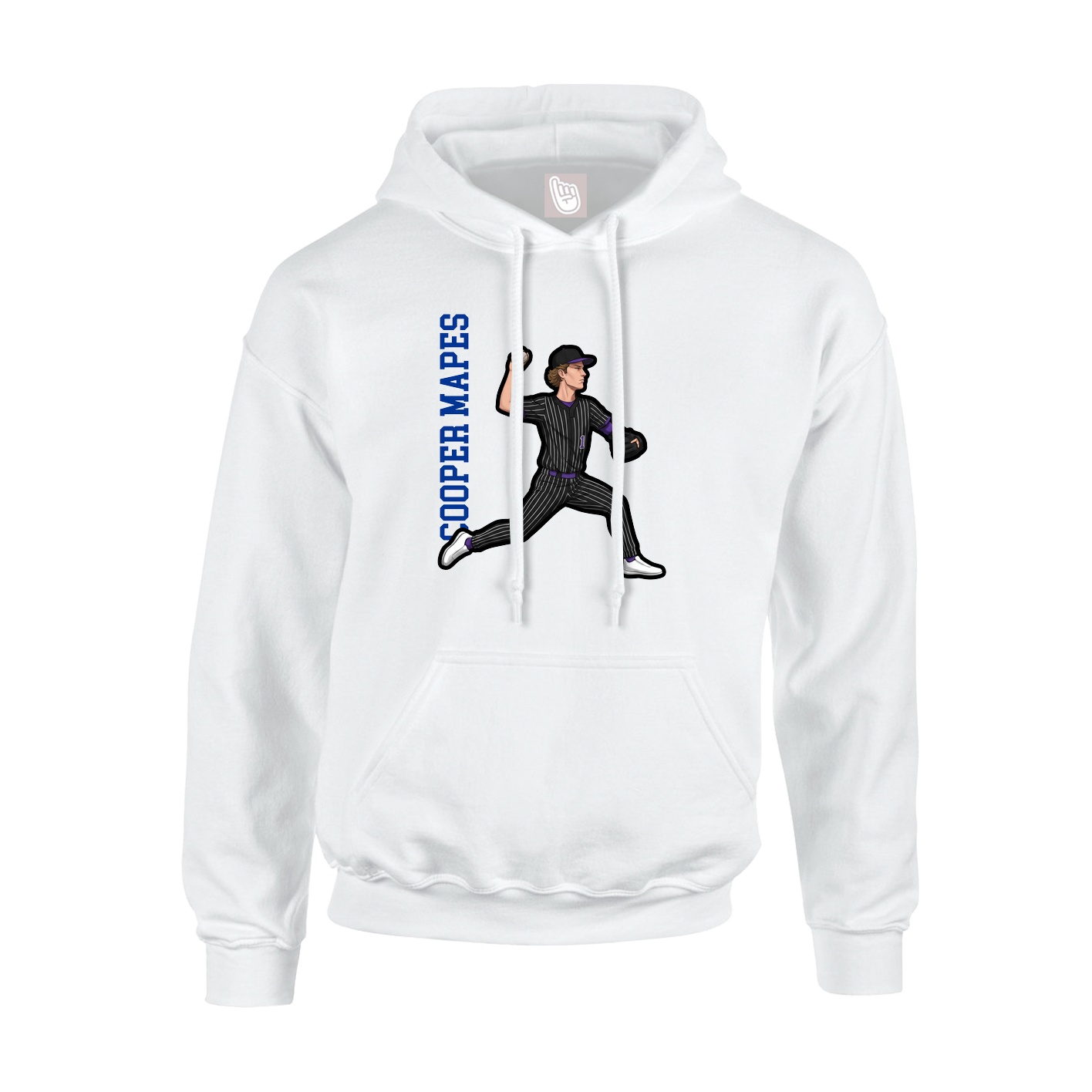 Youth Hoodie — Name Vertical in White