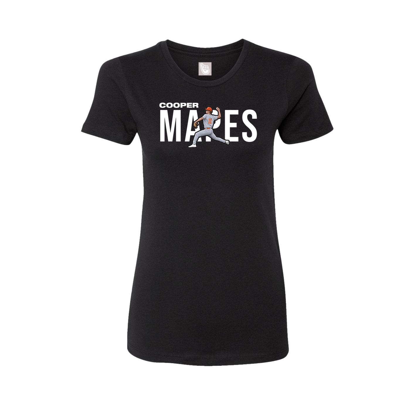 Fitted Women's Tee — Player Name in Black