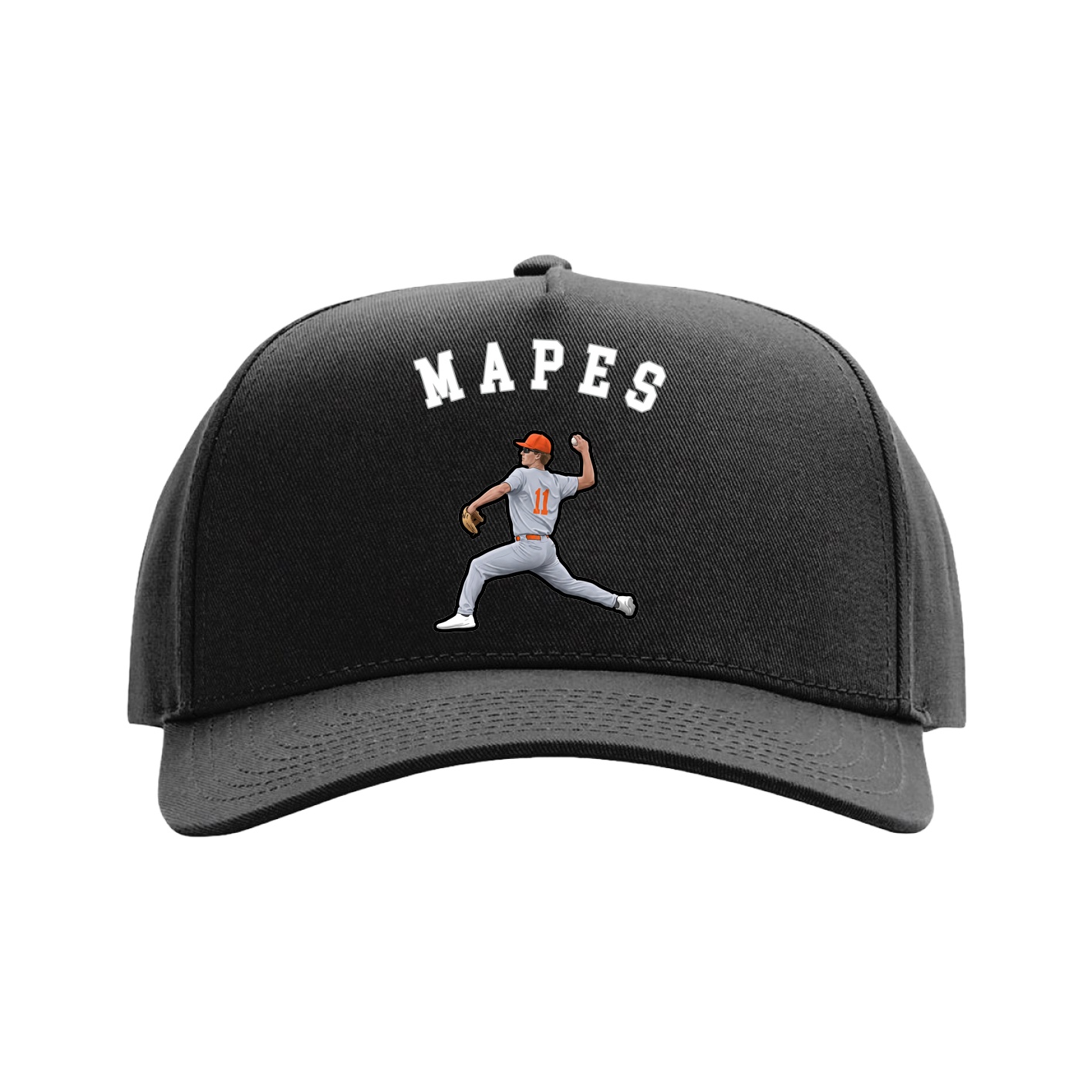 Full Fabric Five-Panel Champ Cap — Shirsey Arch in Black