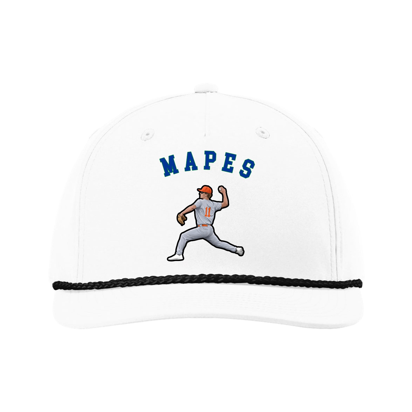 Five-Panel Classic Rope Cap — Shirsey Arch in White