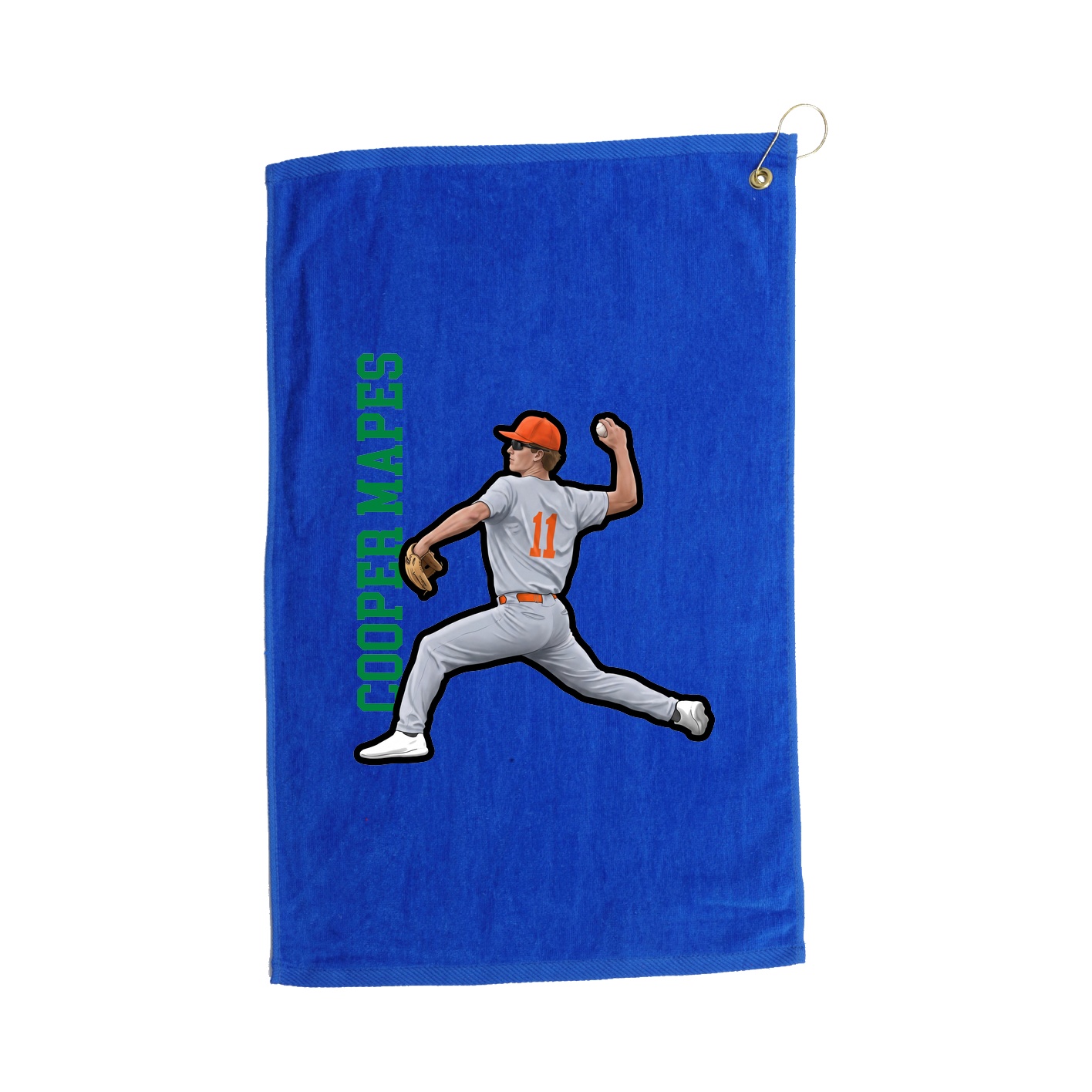 Golf Towel — Name Vertical in Royal