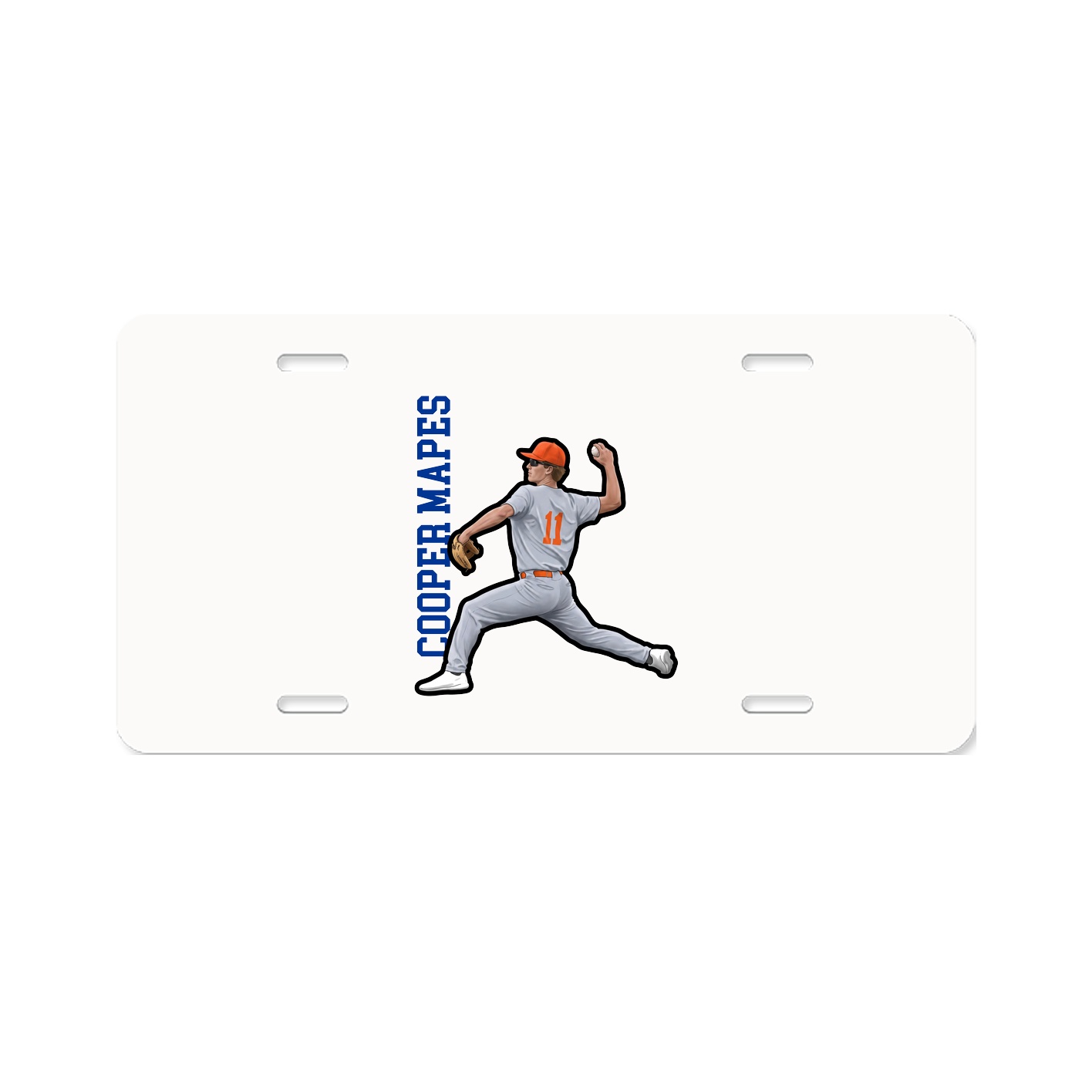 License Plate — Name Vertical in Classic