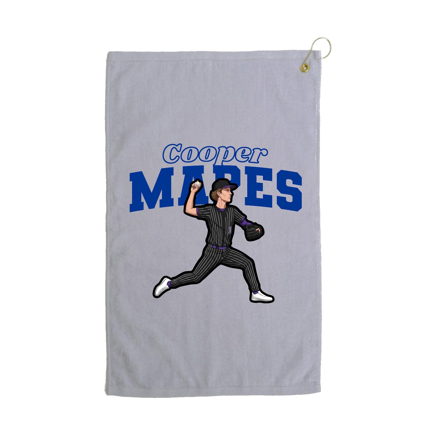 Golf Towel — Name Arch in Grey