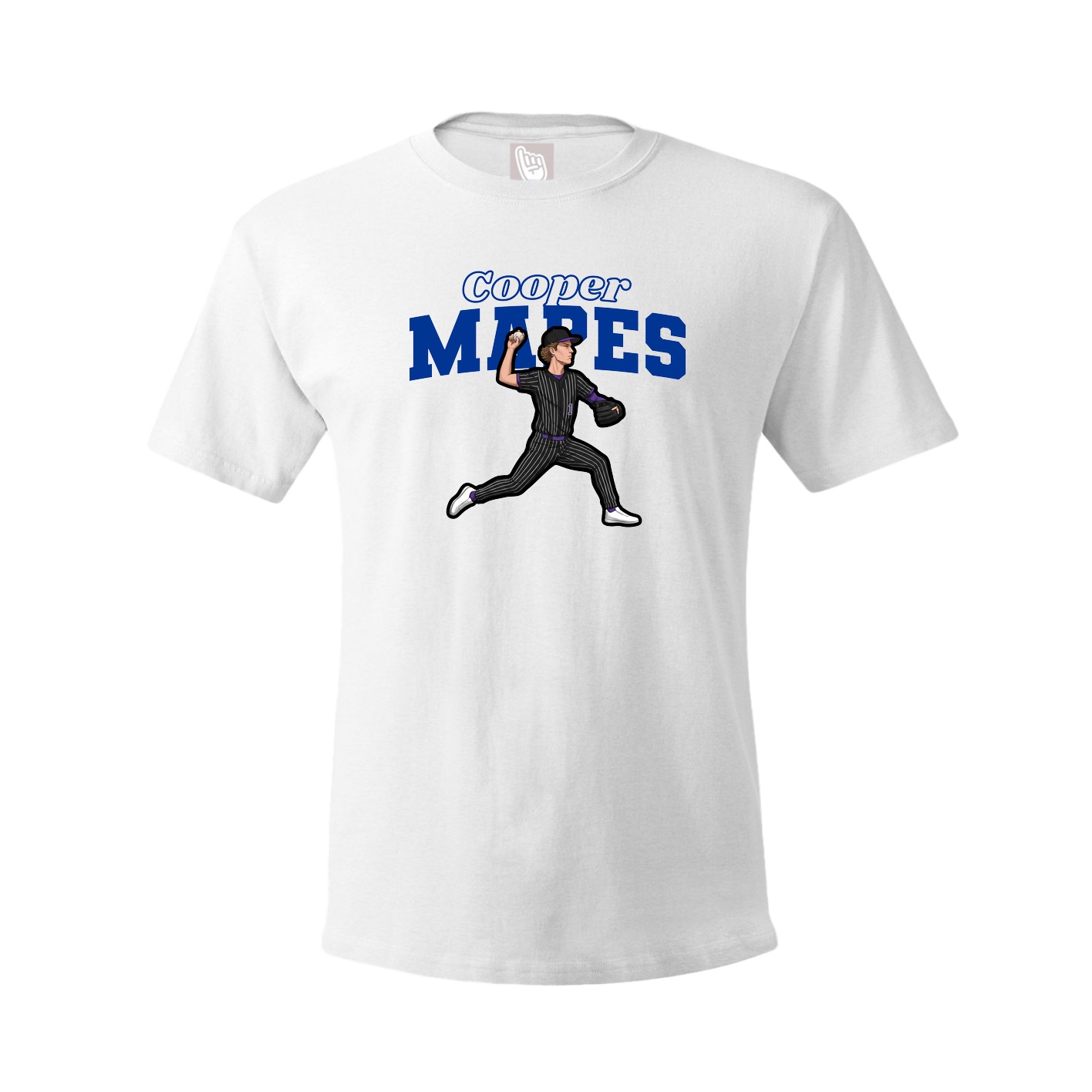 Youth Tee — Name Arch in White