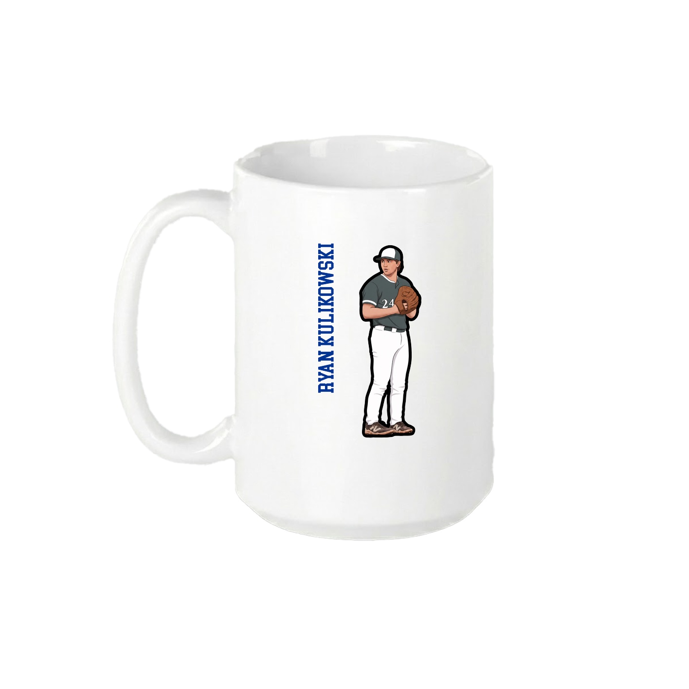 15oz Coffee Mug — Name Vertical in White
