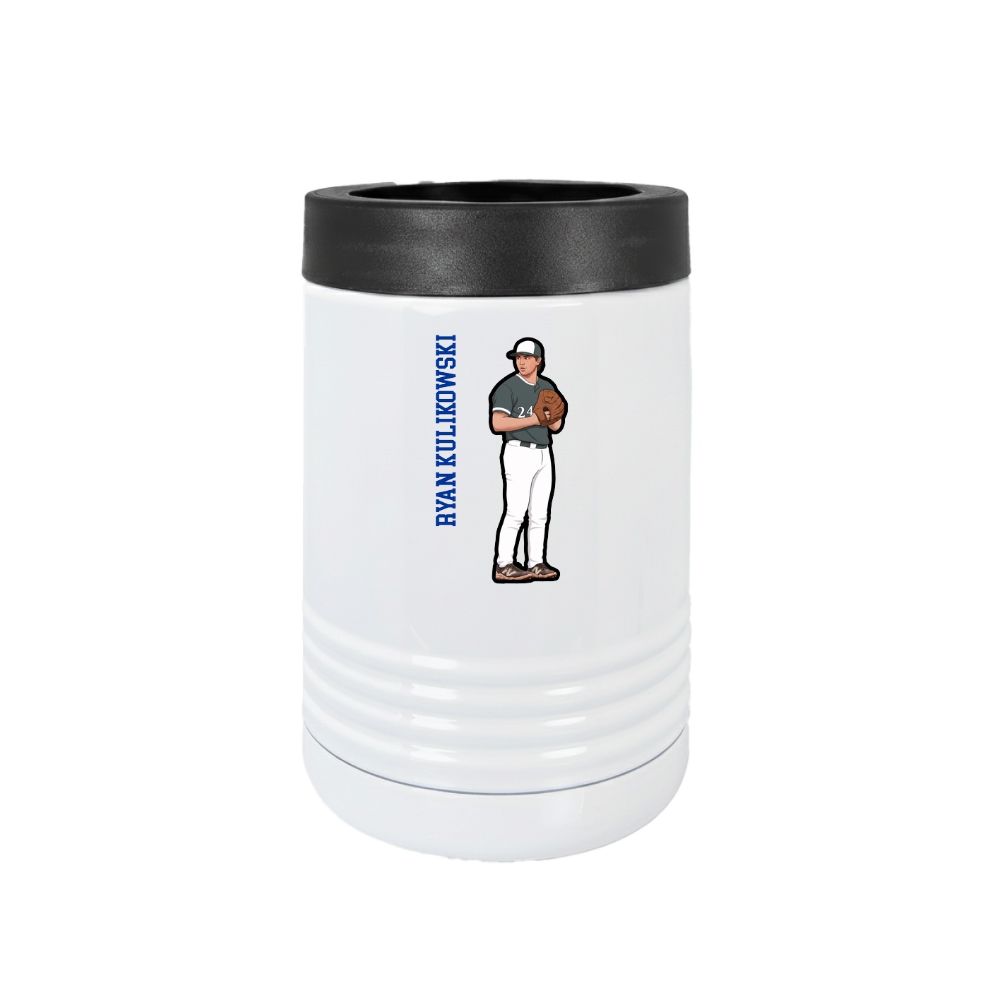 Beverage Holder — Name Vertical in White