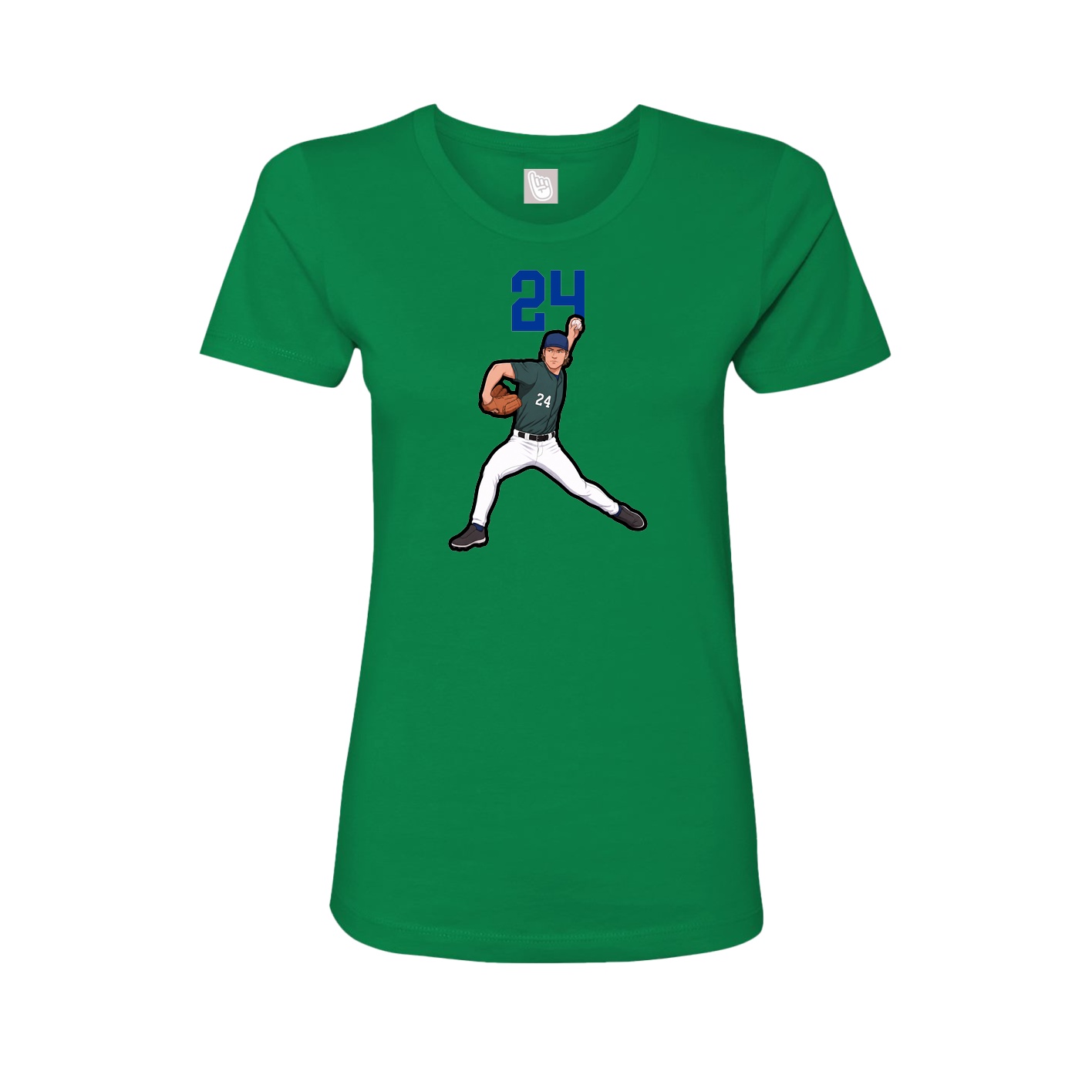 Fitted Women's Tee — Number Top in Green