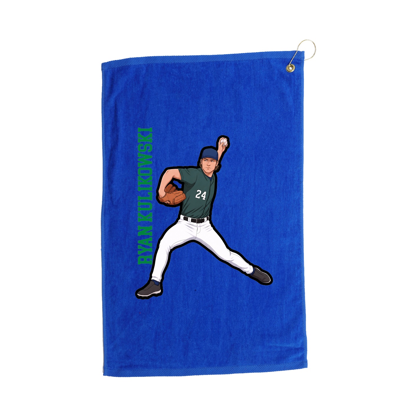 Golf Towel — Name Vertical in Royal