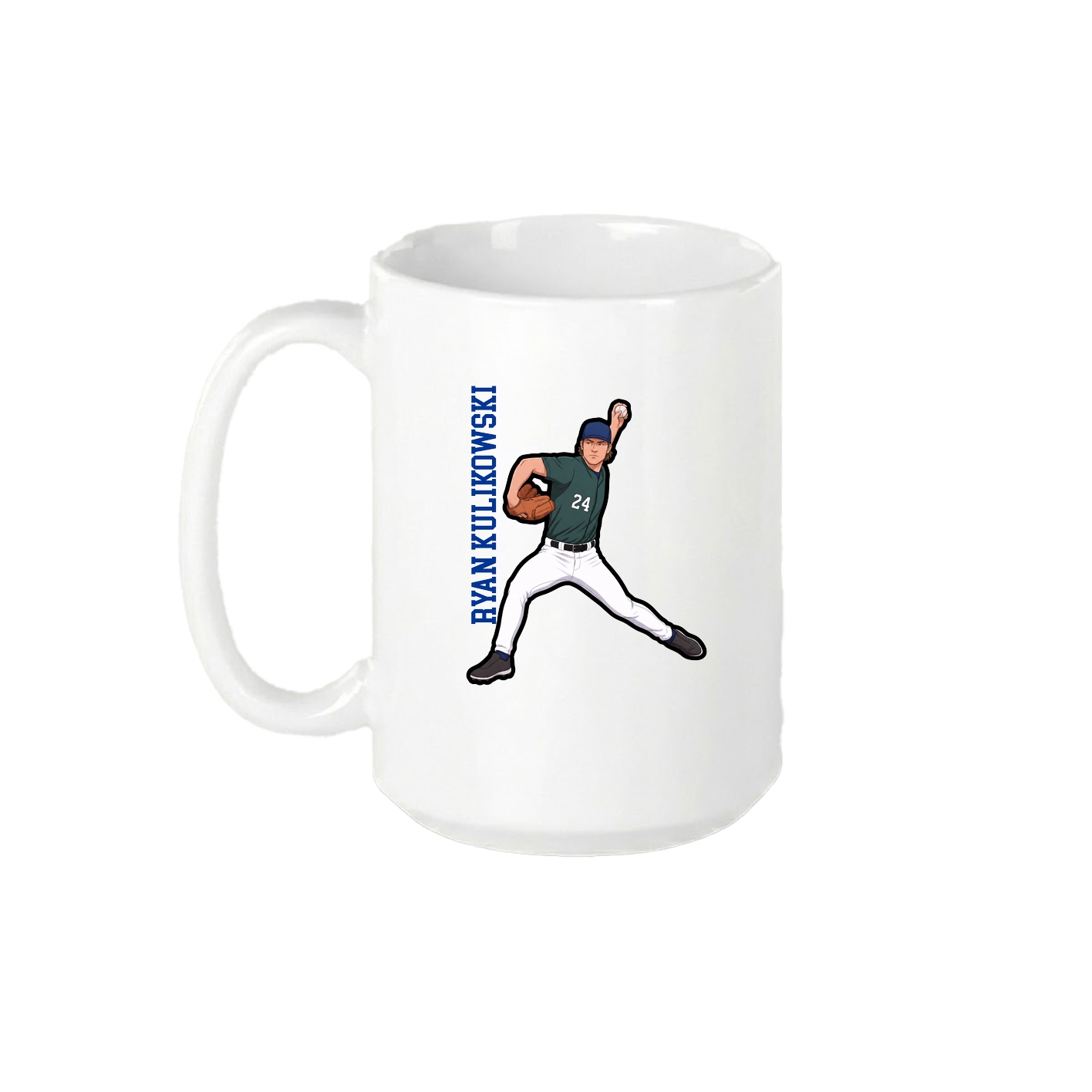 15oz Coffee Mug — Name Vertical in White