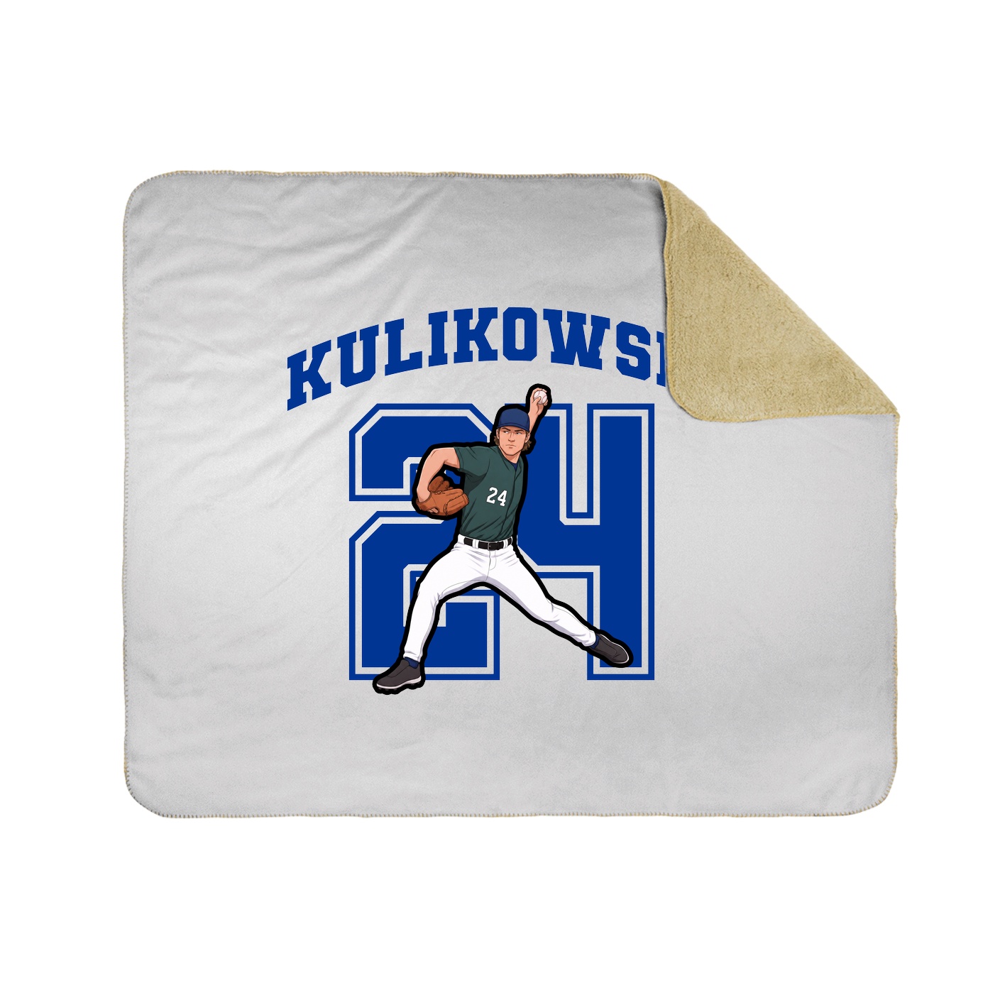 Throw Blanket — Number in White