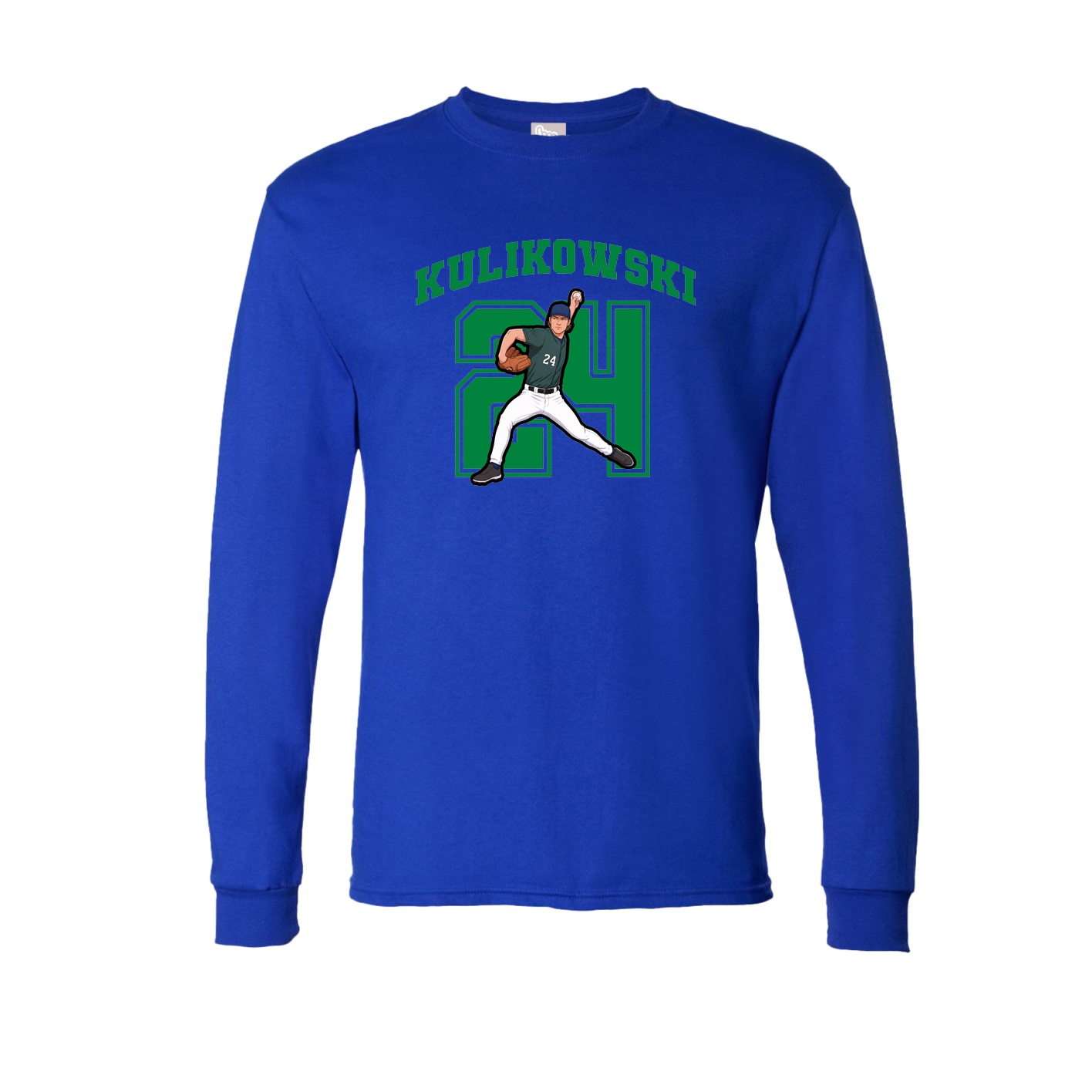 Long Sleeve Tee — Number in Royal