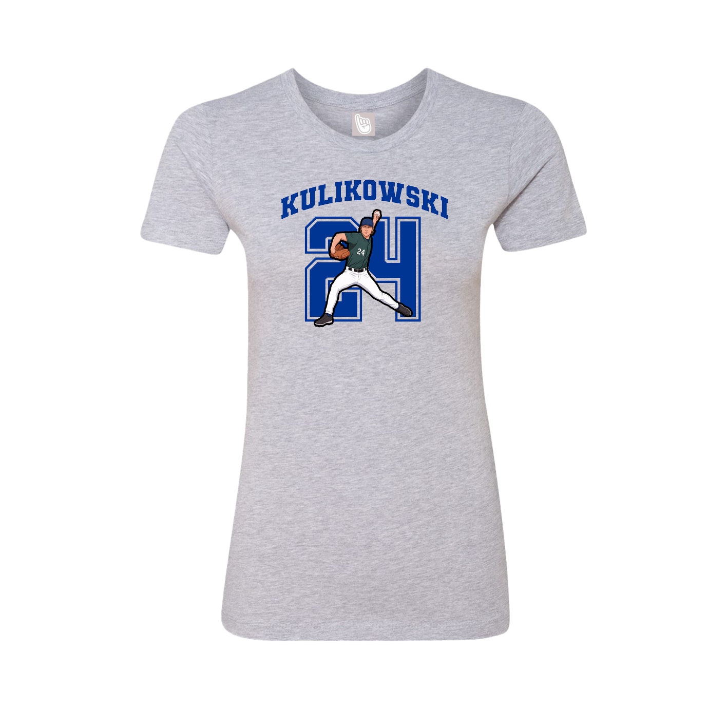 Fitted Women's Tee — Number in Grey