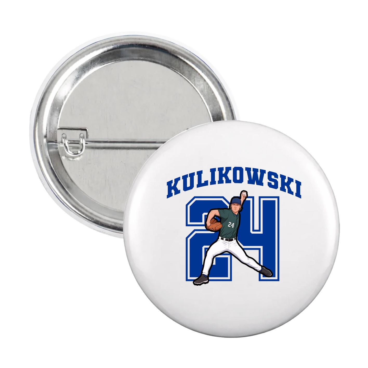 Game Day Button — Number in White