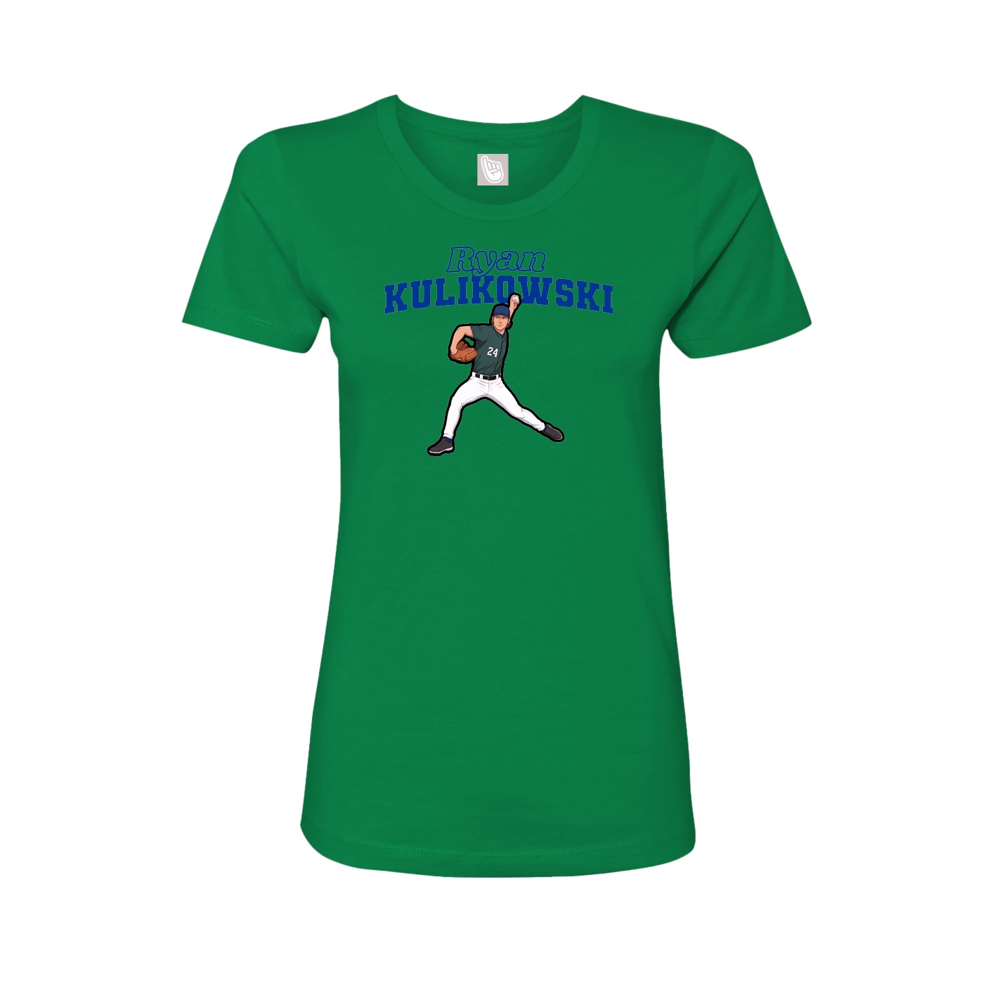 Fitted Women's Tee — Name Arch in Green