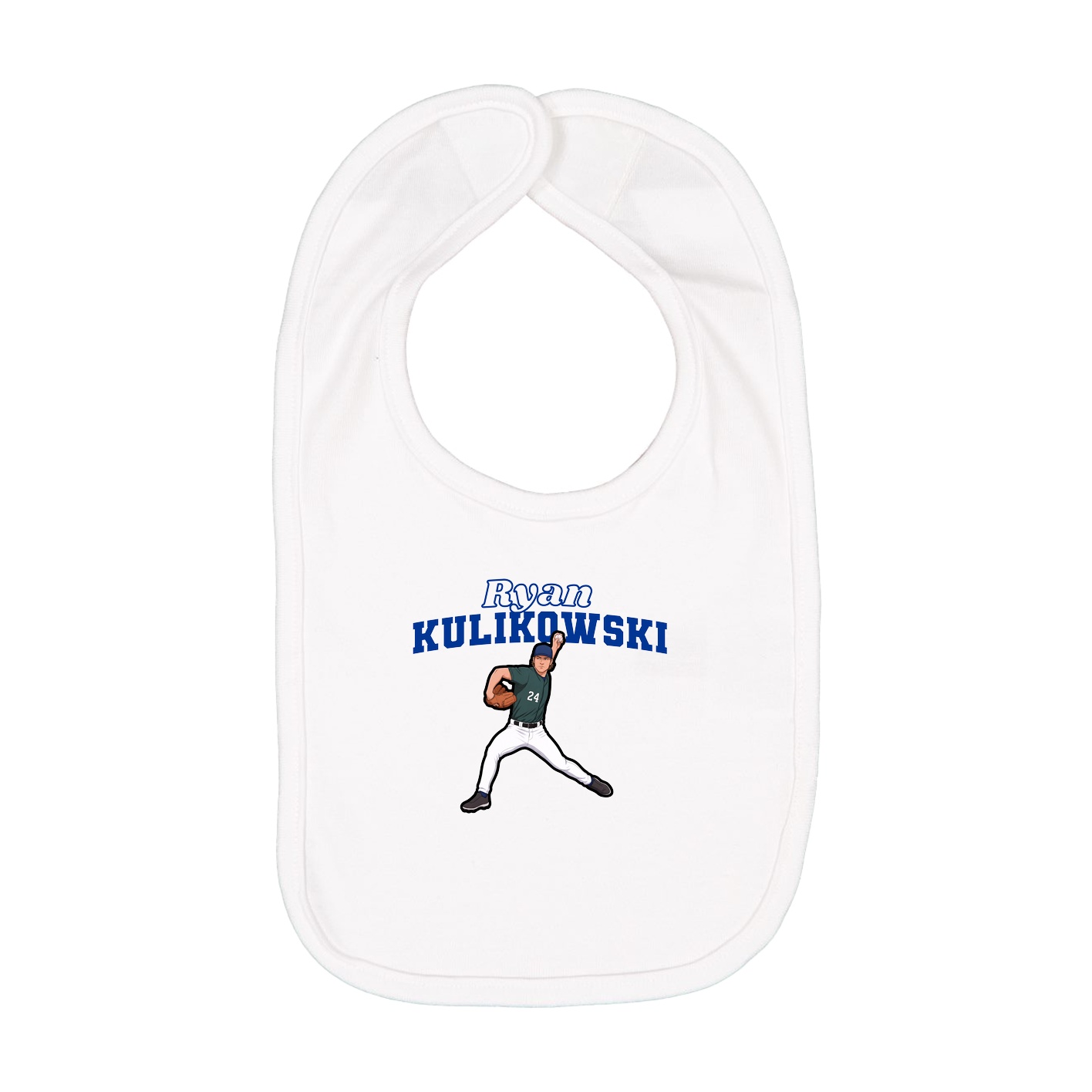 Infant Bib — Name Arch in White