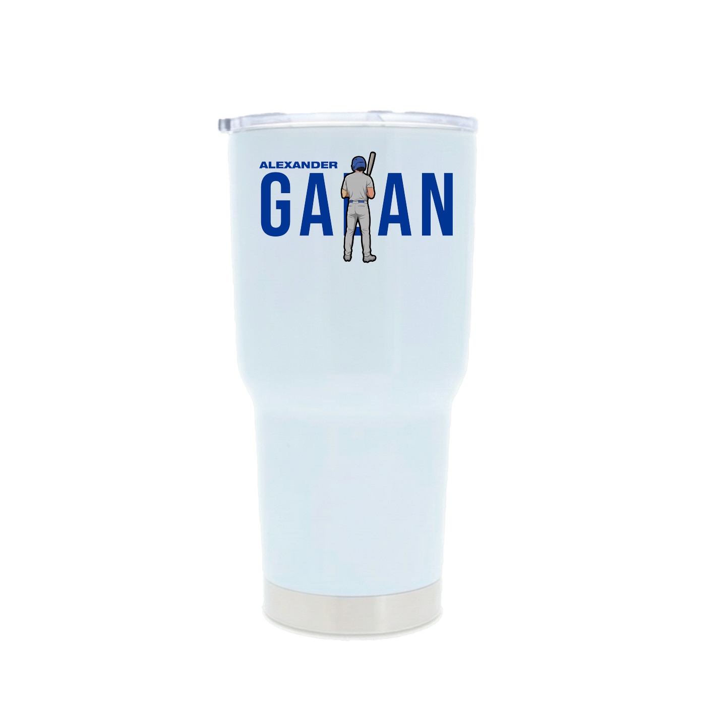 30oz Stainless Steel Tumbler — Player Name in White