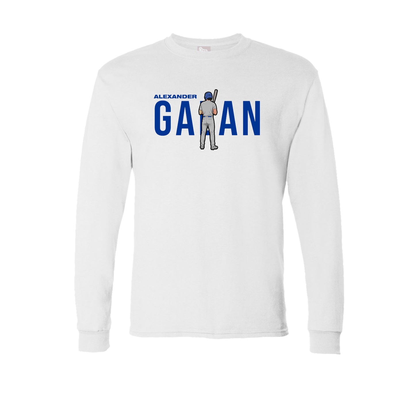 Long Sleeve Tee — Player Name in White