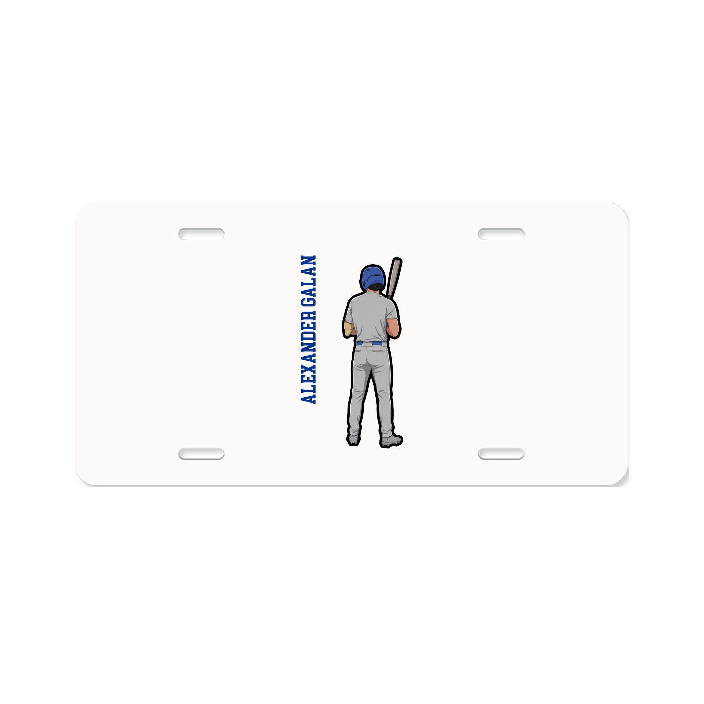 License Plate — Name Vertical in Classic