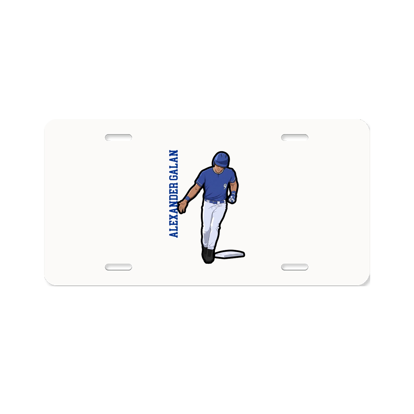 License Plate — Name Vertical in Classic