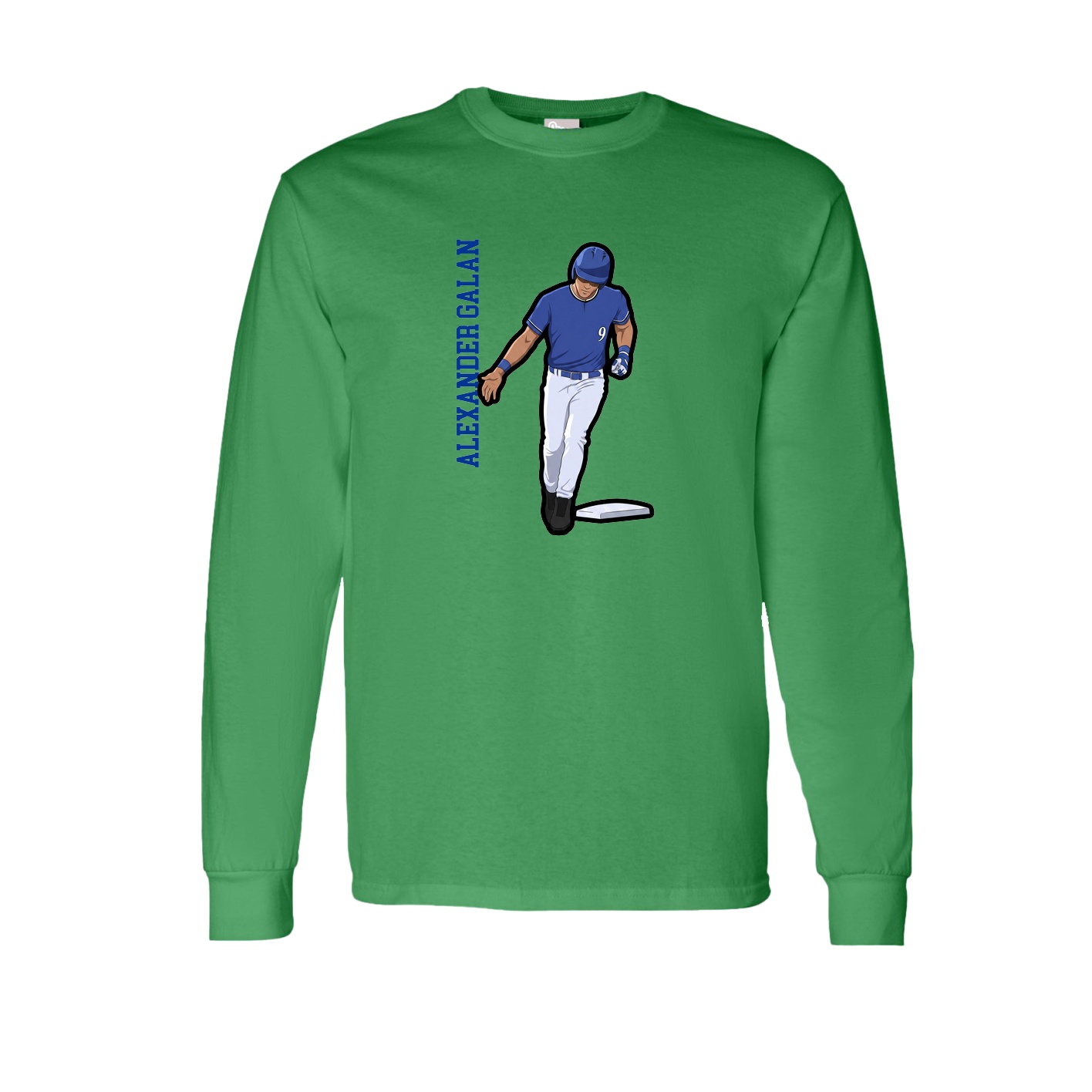 Long Sleeve Tee — Name Vertical in Green