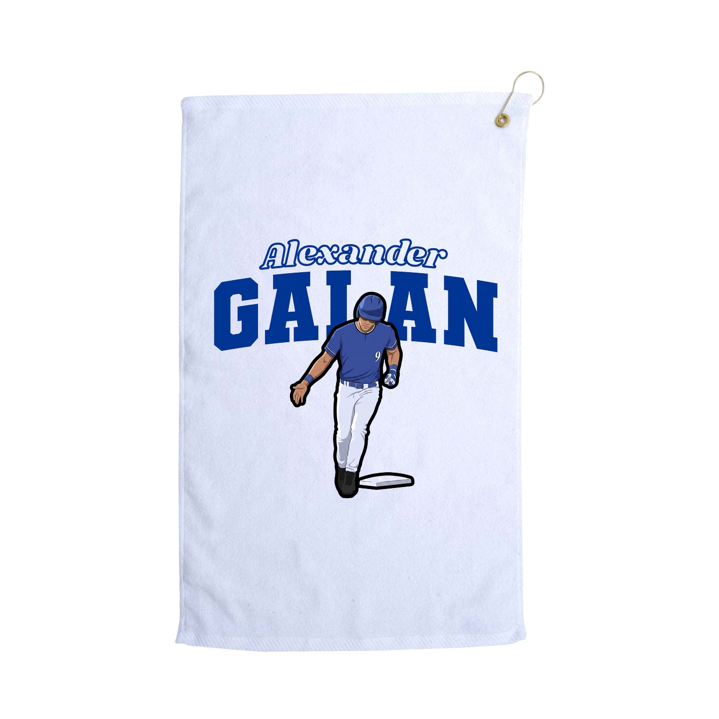 Golf Towel — Name Arch in White