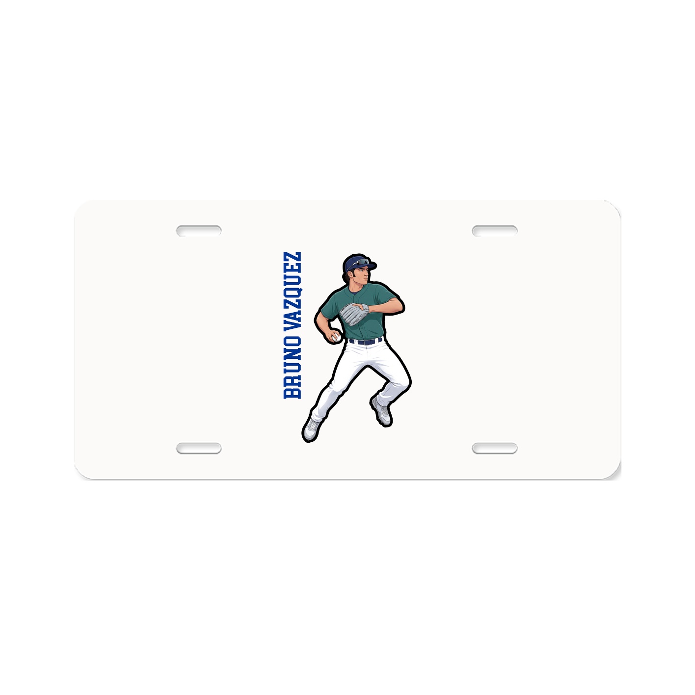 License Plate — Name Vertical in Classic