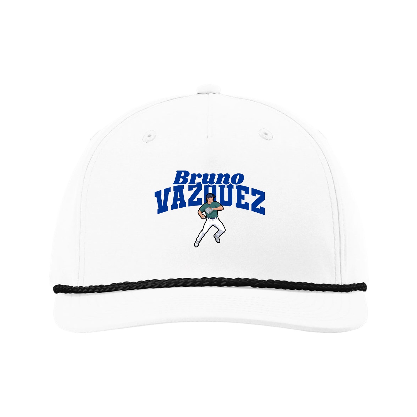 Five-Panel Classic Rope Cap — Signature Arch in White