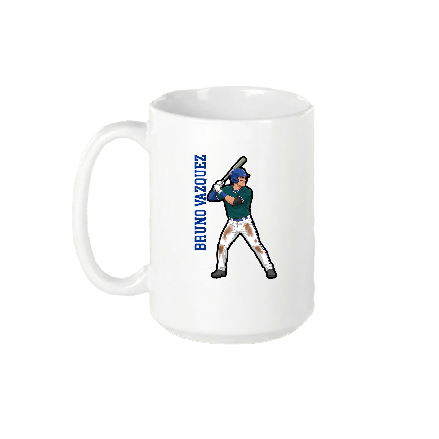 15oz Coffee Mug — Name Vertical in White