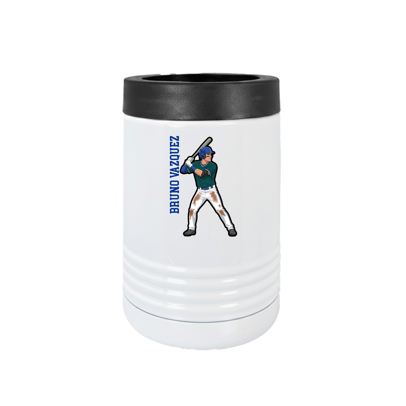 Beverage Holder — Name Vertical in White
