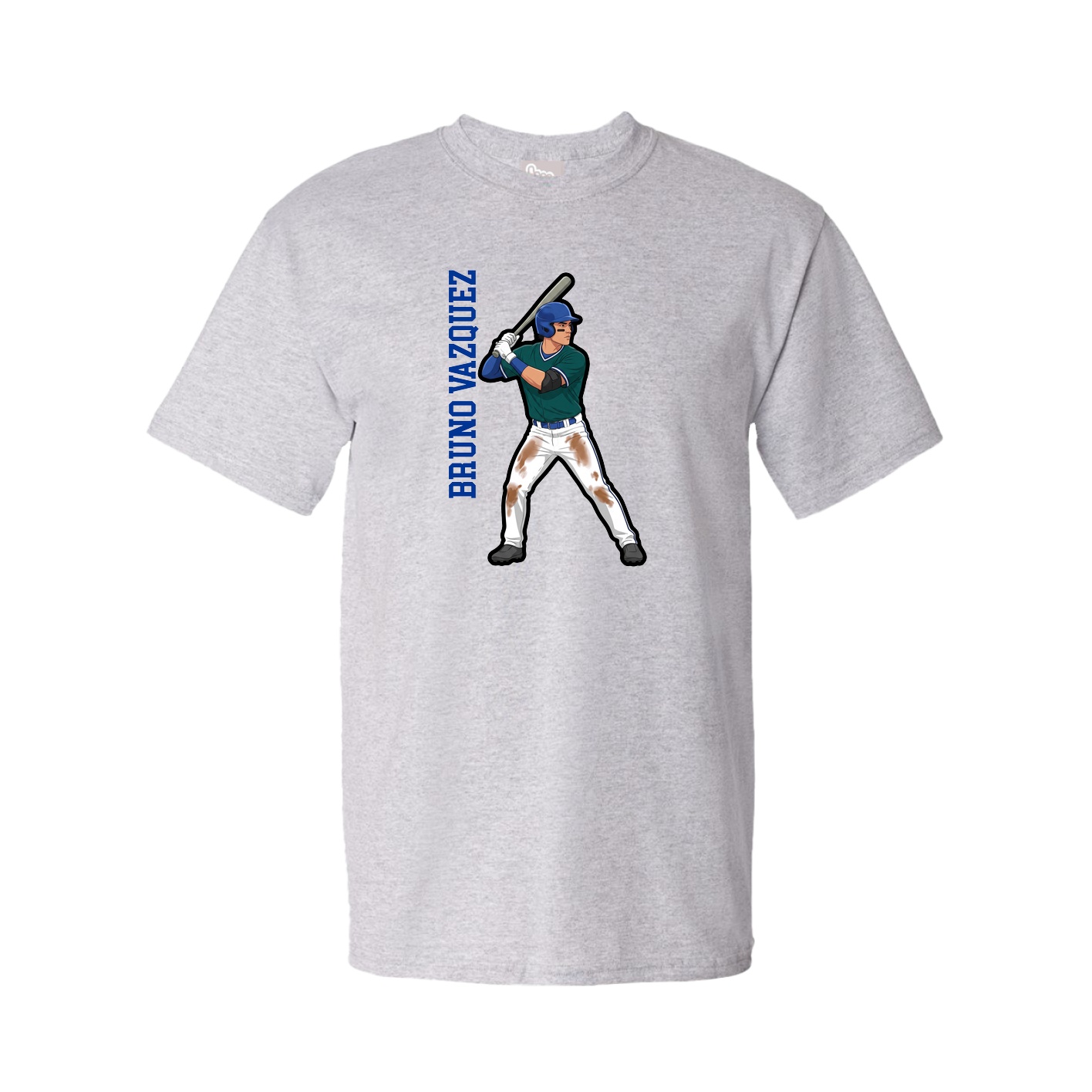 Youth Tee — Name Vertical in Grey