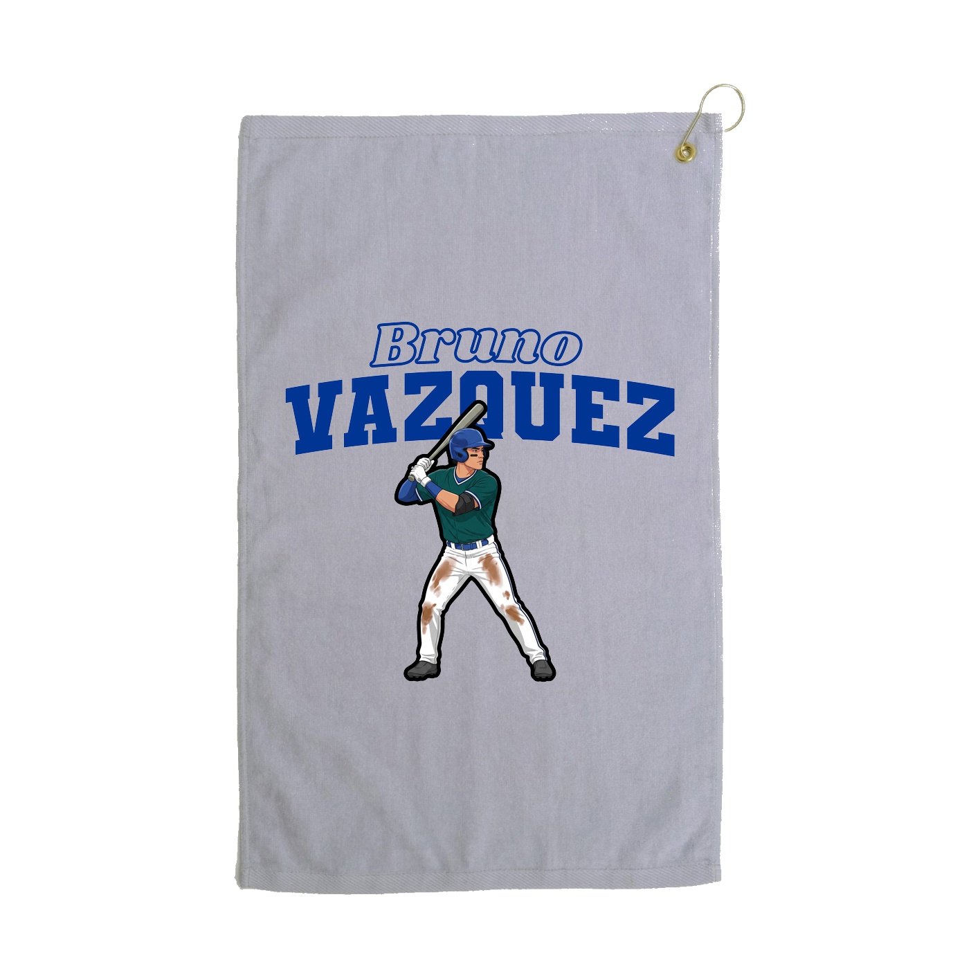 Golf Towel — Name Arch in Grey